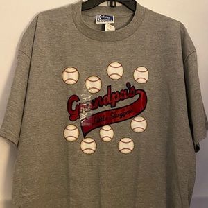 NWT Mens XL Cracker Barrel Gray Graphic T-Shirt "Grandpa's Little Sluggers"